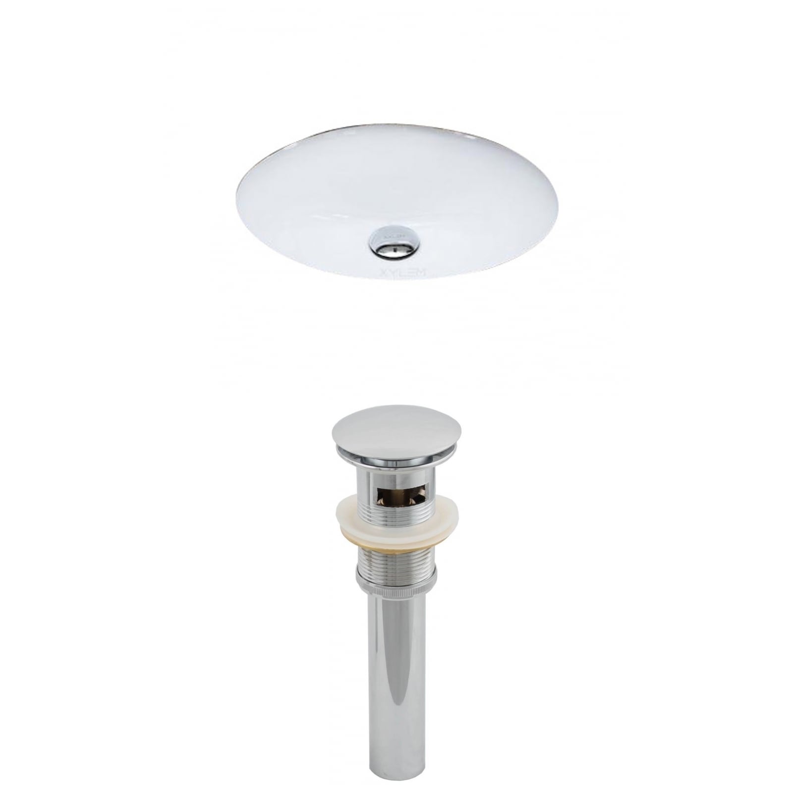 19.5-in. W x 16.25-in. D Oval Undermount Sink Set In White And Drain