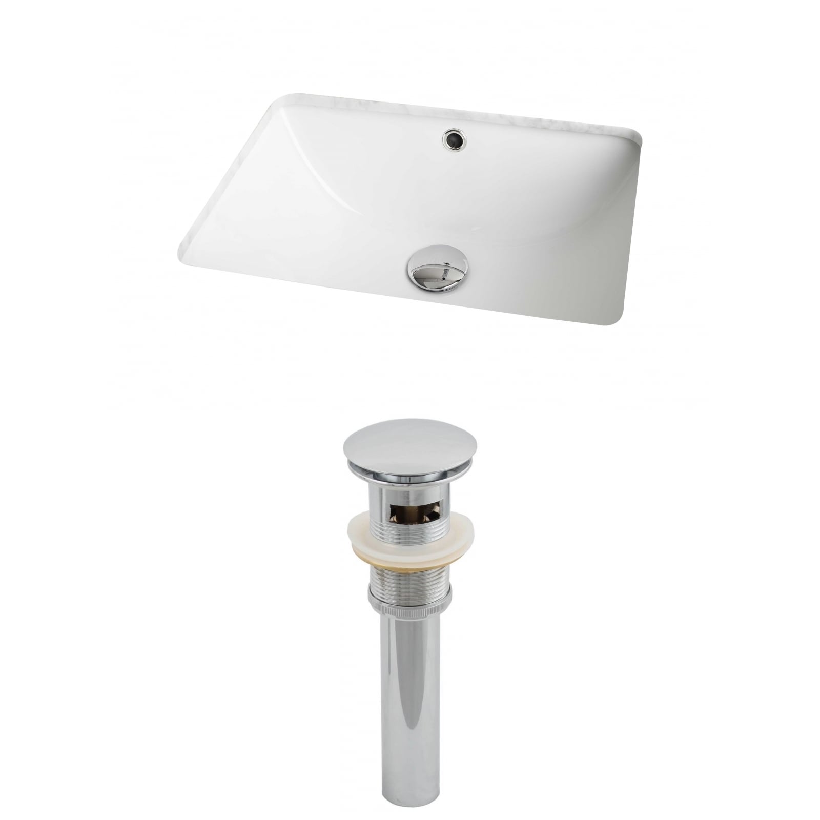 18.25-in. W x 13.5-in. D Rectangle Undermount Sink Set In White And Drain -  Bed Bath & Beyond - 12054632
