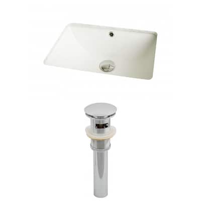 18.25-in. W x 13.5-in. D Rectangle Undermount Sink Set In Biscuit And Drain