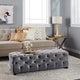 Thumbnail 19, Piper Glam Tufted Velvet Ottoman Bench by Christopher Knight Home. Changes active main hero.