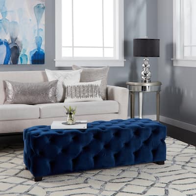 Piper Glam Tufted Velvet Ottoman Bench by Christopher Knight Home