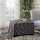 preview thumbnail 39 of 42, Jaymee Modern Glam Button Tufted Velvet Ottoman by Christopher Knight Home Grey + Dark Brown