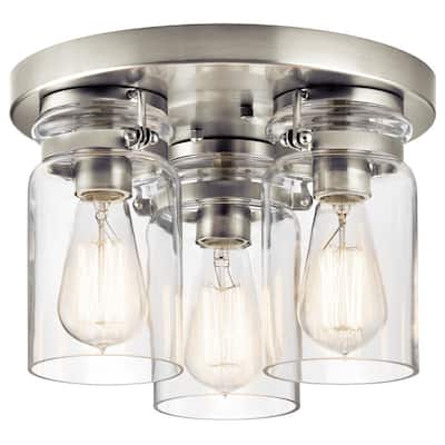 Kichler Lighting Brinley Collection 3-light Brushed Nickel Flush Mount