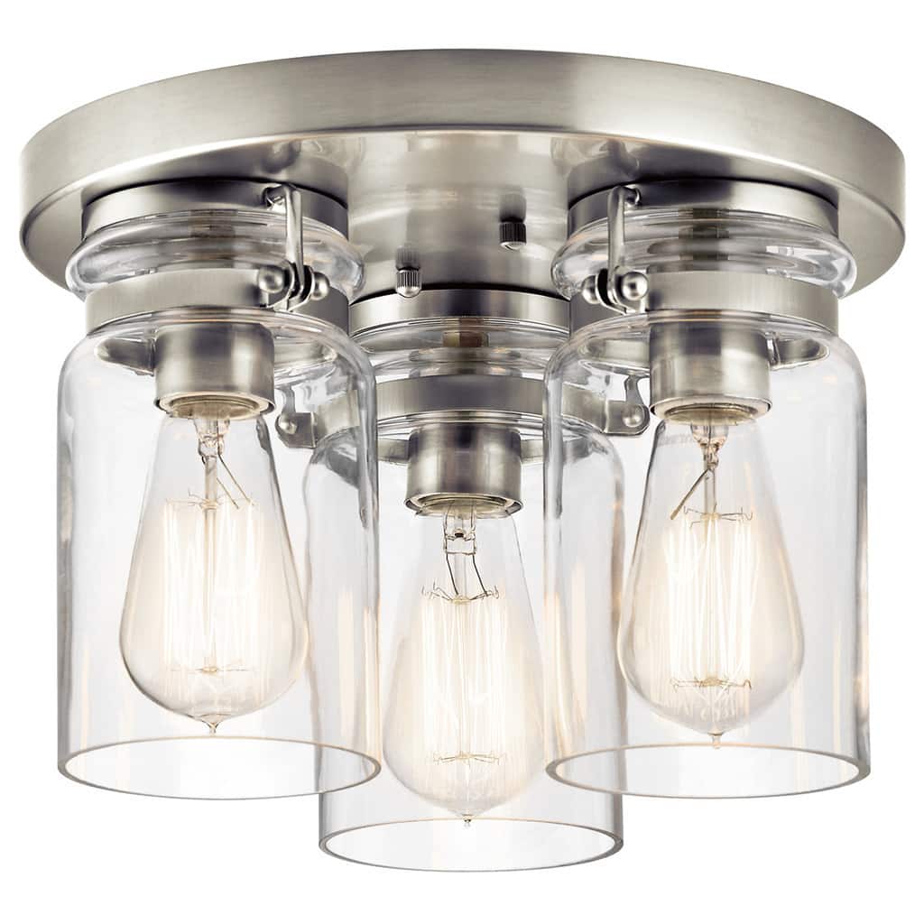 Kichler Lighting Brinley Collection 3-light Brushed Nickel Flush Mount