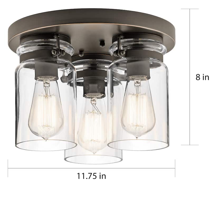 Kichler Brinley 3-light Olde Bronze Flush Mount
