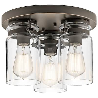 Kichler Brinley 3-light Olde Bronze Flush Mount