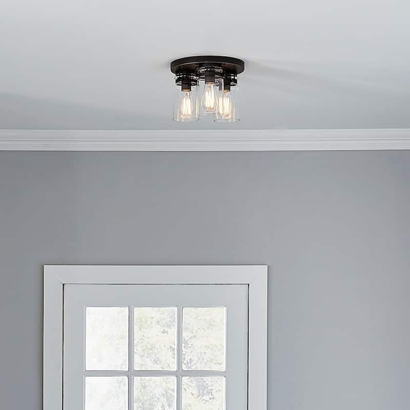 Kichler Brinley 3-light Olde Bronze Flush Mount