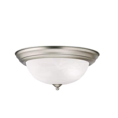 Kichler Lighting Transitional 2-light Brushed Nickel Flush Mount