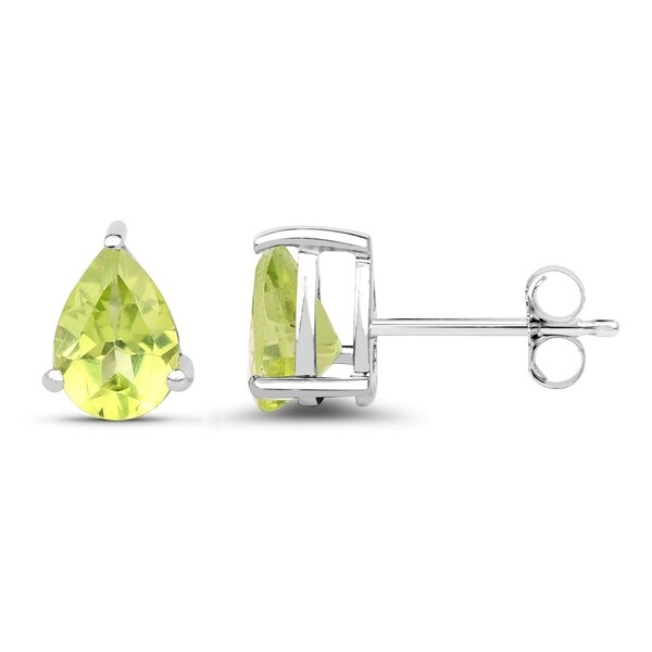 Malaika 925 White Sterling Silver 1 33 Carat Genuine Green Malaika 925 White Sterling Silver 1 33 Carat Genuine Green Peridot Earrings