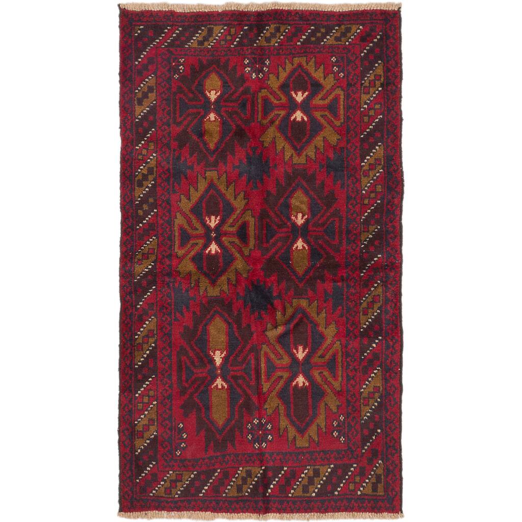 eCarpetGallery Bahor Red Wool Hand-knotted Rug (3'4 x 6'0)