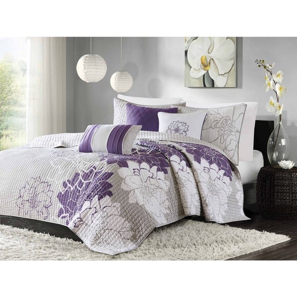 Shop Madison Park Bridgette Purple 6 Piece Coverlet Set On Sale