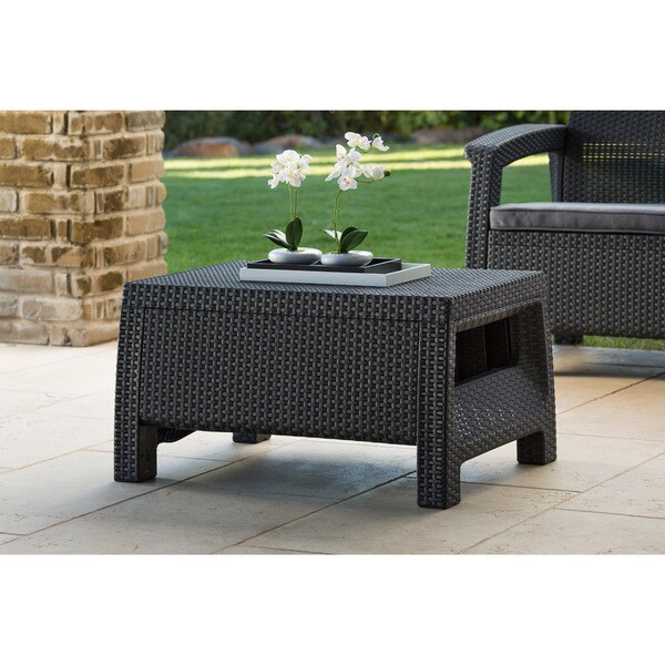 Keter Corfu Charcoal Modern All Weather Outdoor Garden Patio Keter Corfu Charcoal Modern All Weather Outdoor Garden Patio Coffee Table Free Shipping Today Com 18928785