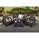 Havenside Home Quintana Charcoal All-Weather Outdoor Garden Patio Coffee Table - Thumbnail 5