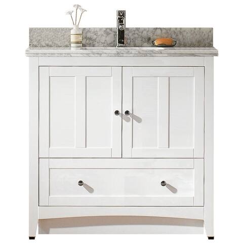 35.5-in. W x 18-in. D Plywood-Veneer Vanity Set In White