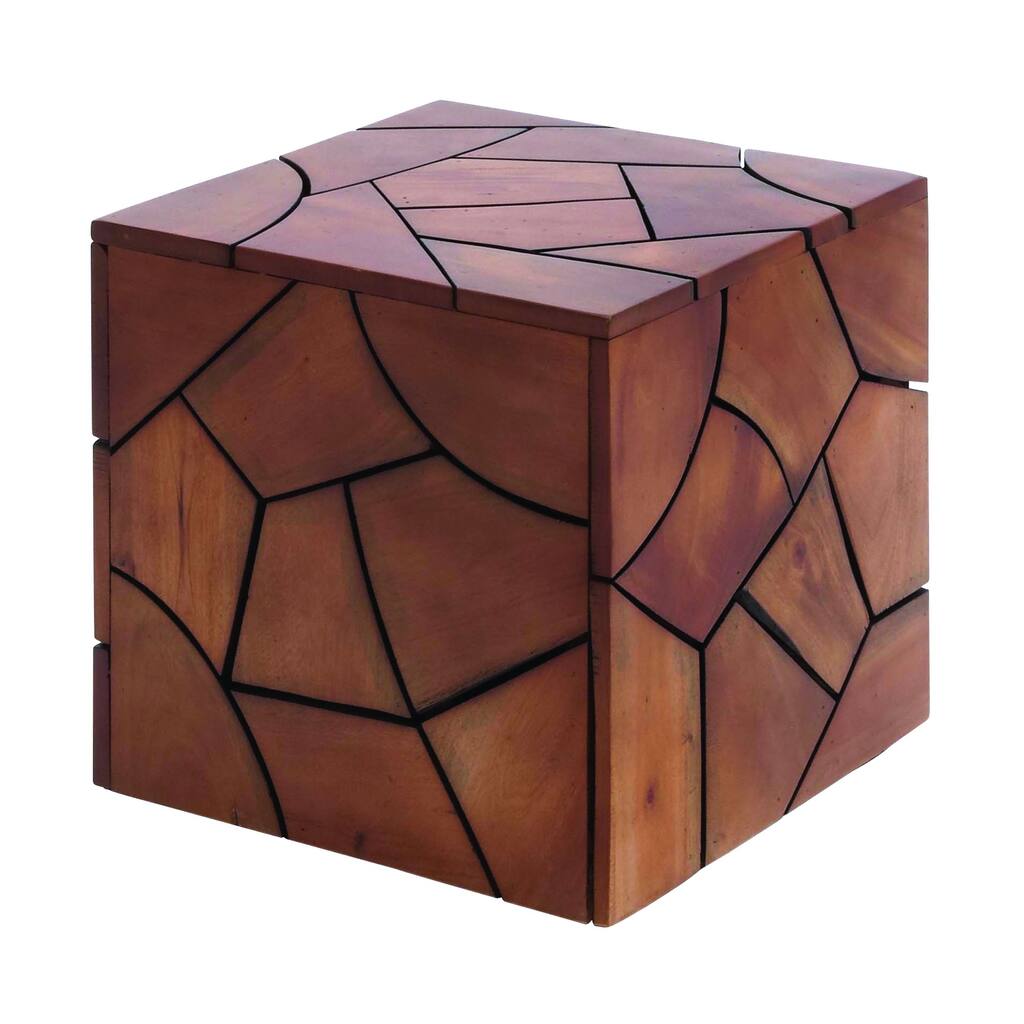 Mahogany Wooden Solid Stool Designed With Rich Natural Textures