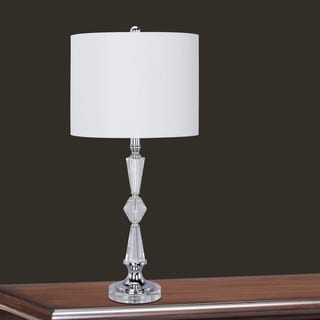 28-inch Clear Crystal & Chrome Metal Table Lamp - Bed Bath & Beyond ...