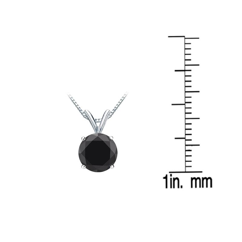 Auriya 14k Gold 1 1/4ctw Black Diamond Solitaire Necklace