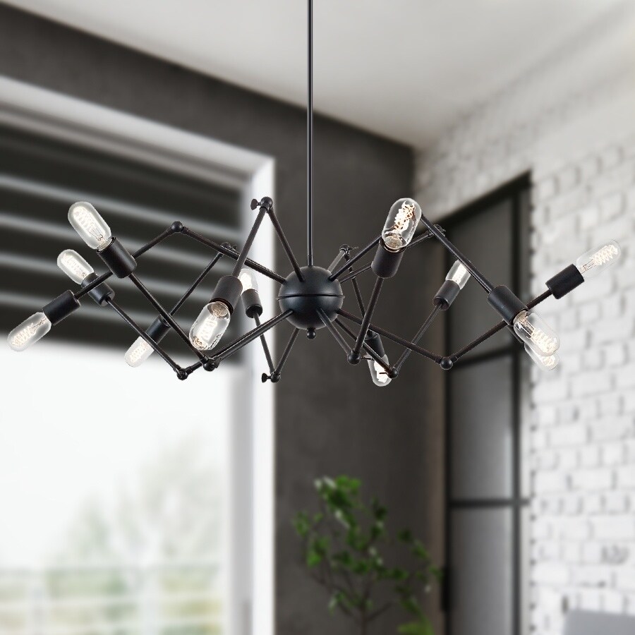 Light Society Arachnid Black Iron/Metal Chandelier (Black) - Chandeliers For Bedrooms by Overstock.com
