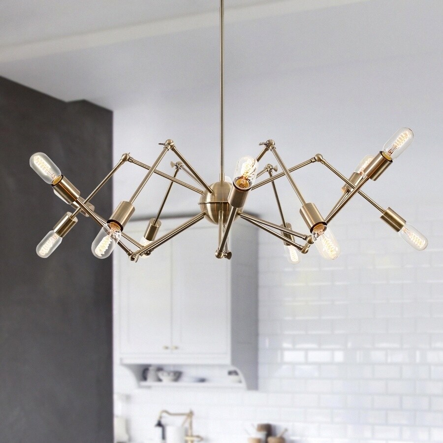 Light Society Arachnid Brass Iron 12-light Chandelier (Brass) - Chandeliers For Bedrooms by Overstock.com