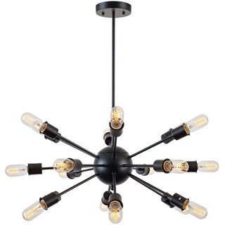 Light Society Sputnik Black Iron/Metal Chandelier (Black) - Chandeliers For Bedrooms by Overstock.com