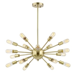 Light Society Sputnik Brass-finished Iron Metal 18-light Chandelier (Brass) - Chandeliers For Bedrooms by Overstock.com