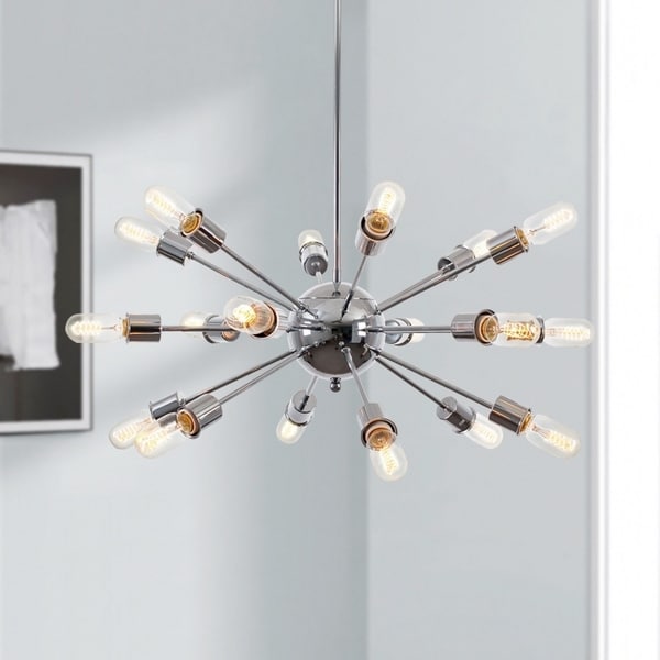 Light Society Sputnik Style Chrome Iron Chandelier