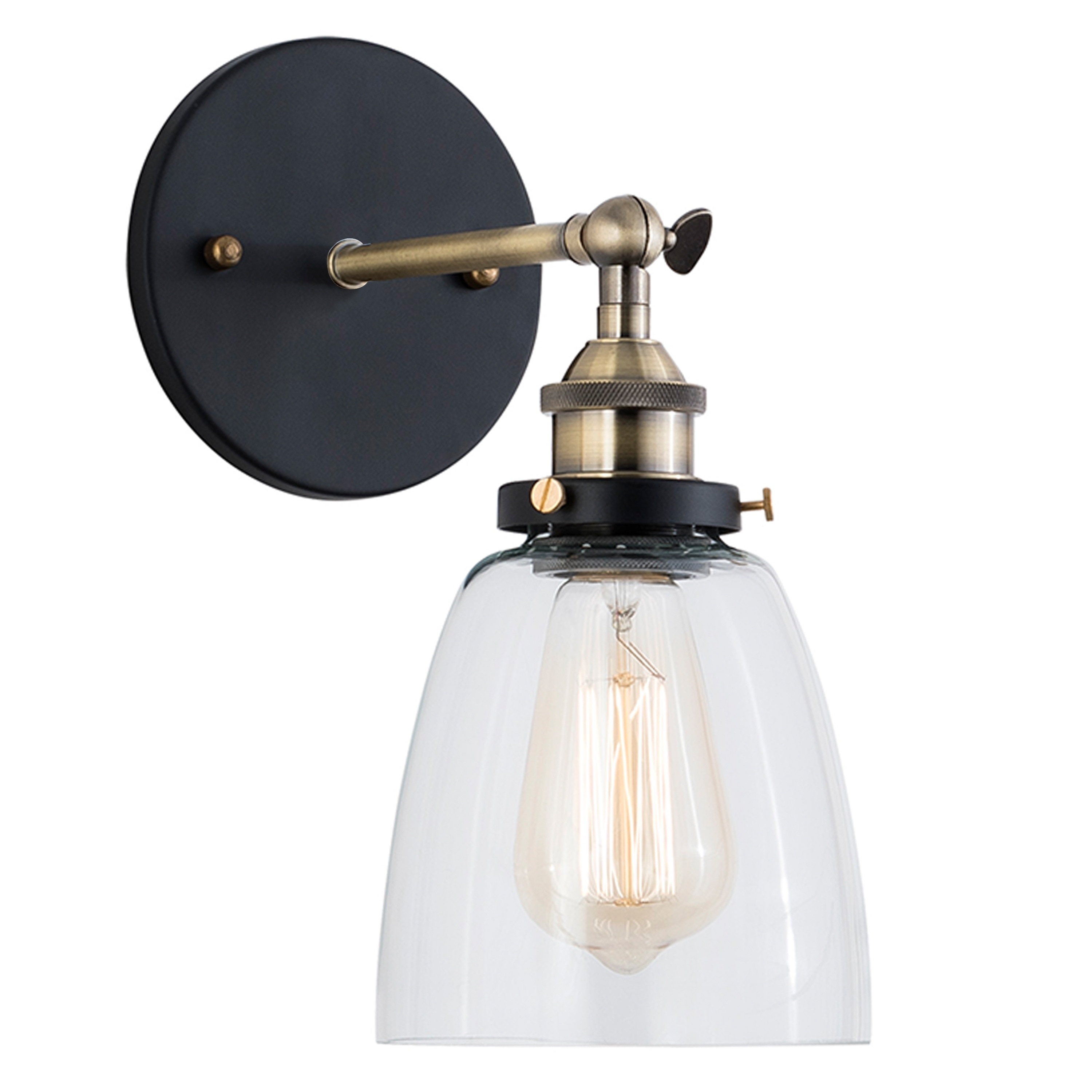 Wall Light LED Dry Rated in Satin Nickel Finish with Frosted Clear Glass Shade