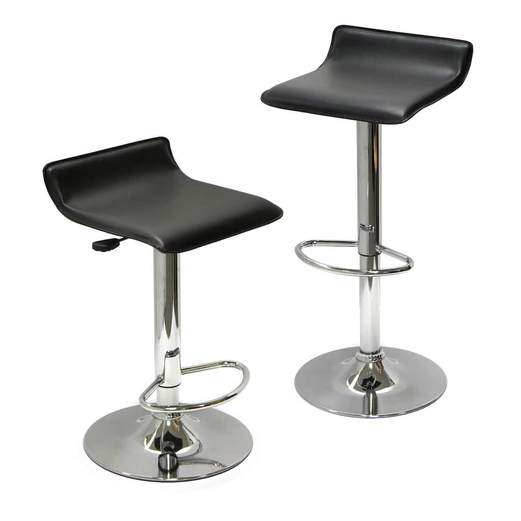 Spectrum Adjustable Swivel Stools, 2-Pc Set, Black & Chrome