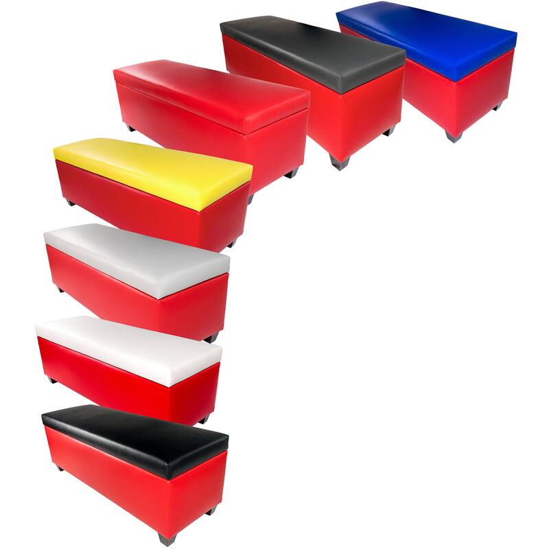 The Sole Secret Retro Red Vinyl Shoe Storage Bench