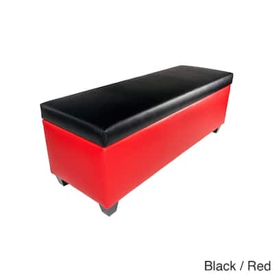 The Sole Secret Retro Red Vinyl Shoe Storage Bench
