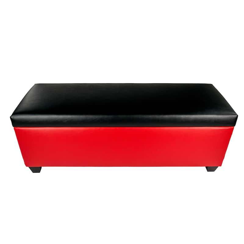 The Sole Secret Retro Red Vinyl Shoe Storage Bench