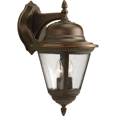 Westport 2-Light Antique Bronze Traditional Outdoor Wall Lantern Light