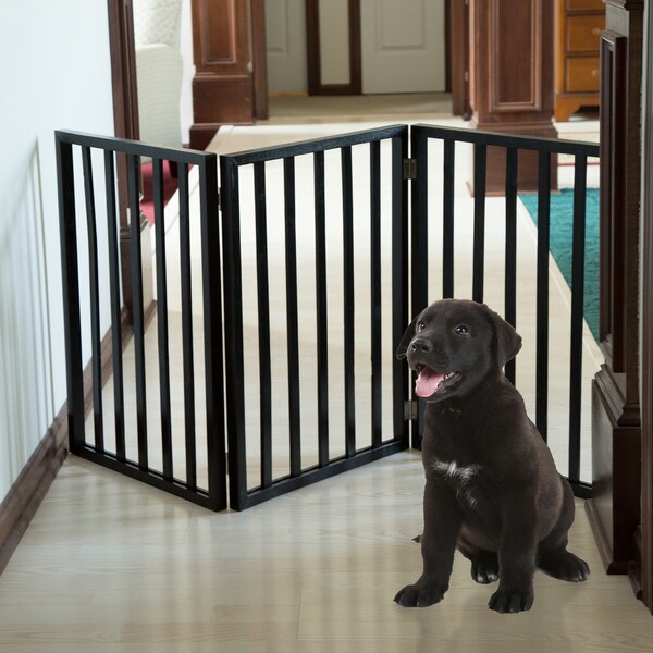 freestanding wooden pet gate
