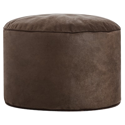 Sitting Point Wax Suede Fabric Dotcom Cuba Brown Polytex/ Polystyrene Pouf