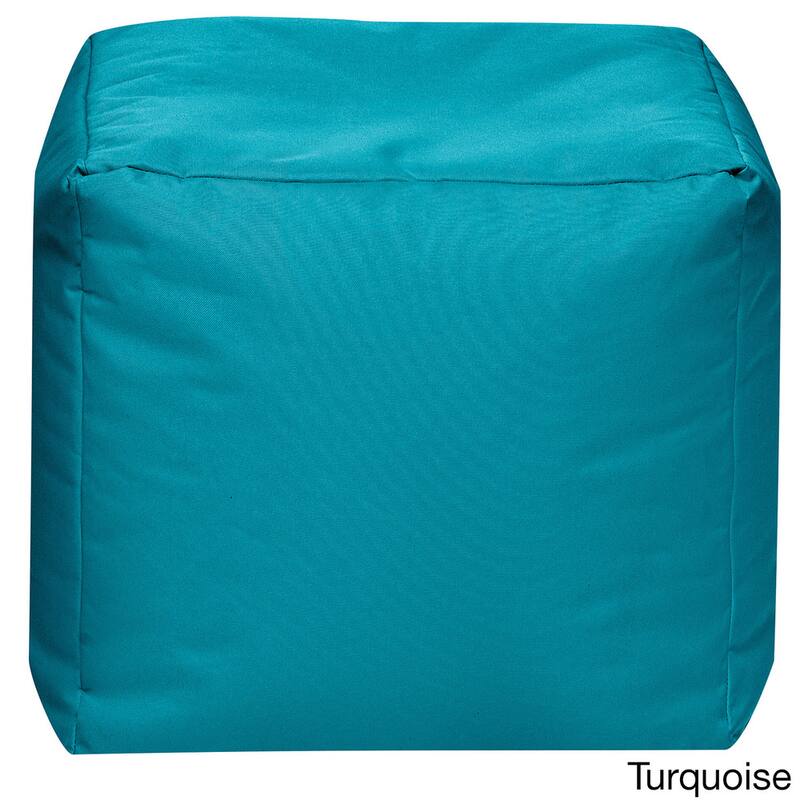 Sitting Point Oxford Fabric Cube Brava Pouf - Turquoise