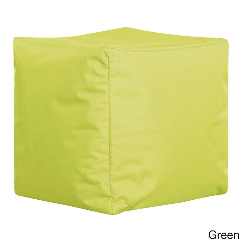 Sitting Point Oxford Fabric Cube Brava Pouf - Green
