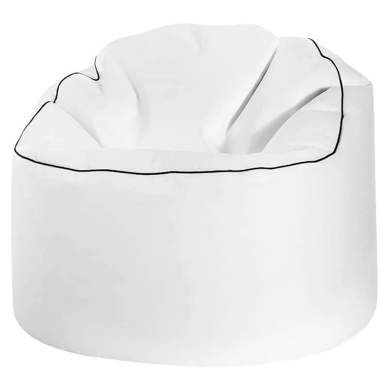 Sitting Point Faux Leather Tube Cozy Extra Large Bean Bag - White