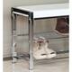 Danya B. White Leatherette Storage Entryway Bench with Chrome Frame