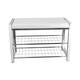 Danya B. White Leatherette Storage Entryway Bench with Chrome Frame