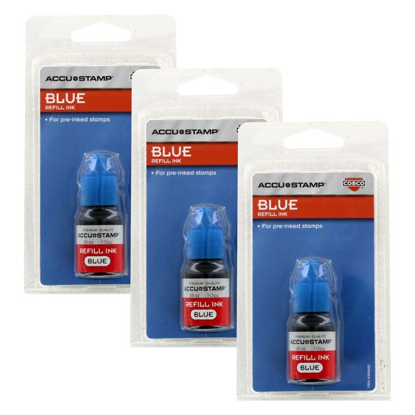 Cosco Accu Stamp Blue 0 35 Ounce Bottle Gel Ink Refill Free Cosco Accu Stamp Blue 0 35 Ounce Bottle Gel Ink Refill