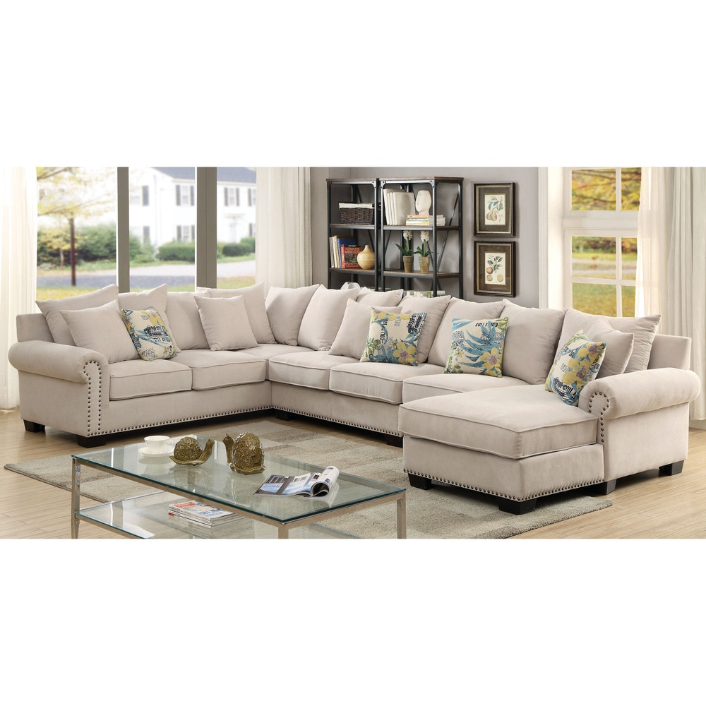 Furniture of America Riti 4 Piece Sectional Sofa