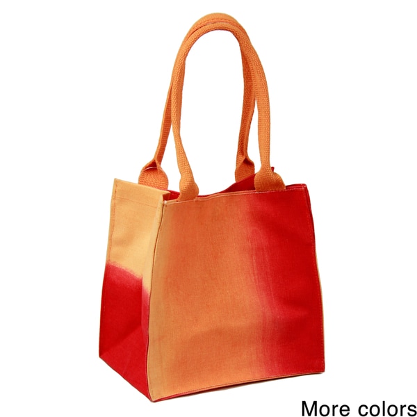 Shop Handmade Saachi Indian Summer Tiny Tote Canvas Ombre Bag (India) - Free Shipping On Orders ...