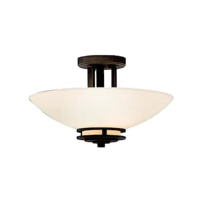 Kichler Lighting Hendrik Collection 2-light Olde Bronze Semi-Flush Mount