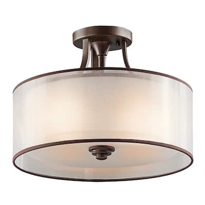 Kichler Lighting Lacey Collection 3-light Mission Bronze Semi-Flush Mount