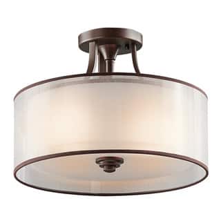 Kichler Lighting Lacey Collection 3-light Mission Bronze Semi-Flush Mount