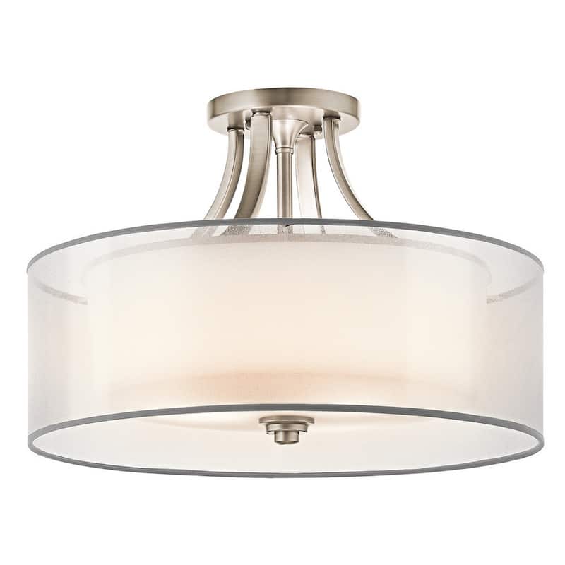 Kichler Lighting Lacey Collection 4-light Antique Pewter Semi-Flush Mount