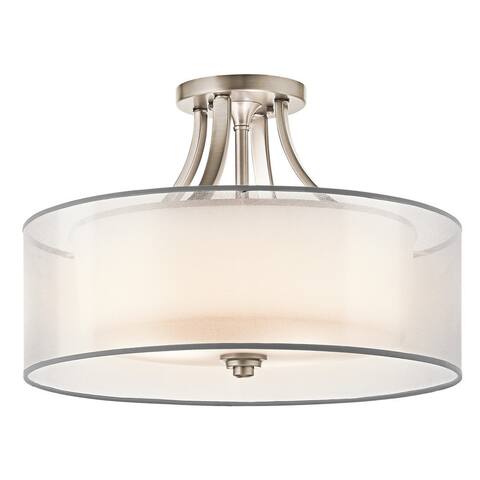 Kichler Lighting Lacey Collection 4-light Antique Pewter Semi-Flush Mount