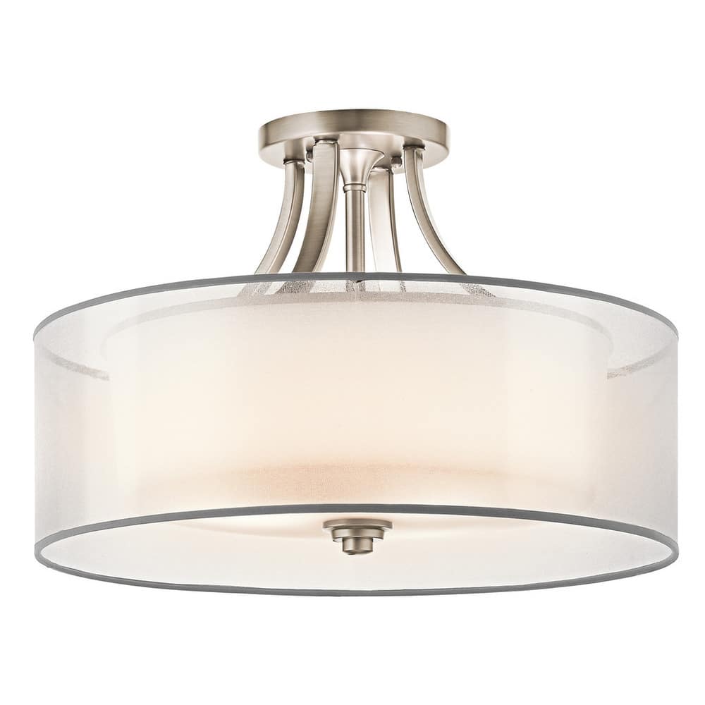 Kichler Lighting Lacey Collection 4-light Antique Pewter Semi-Flush Mount