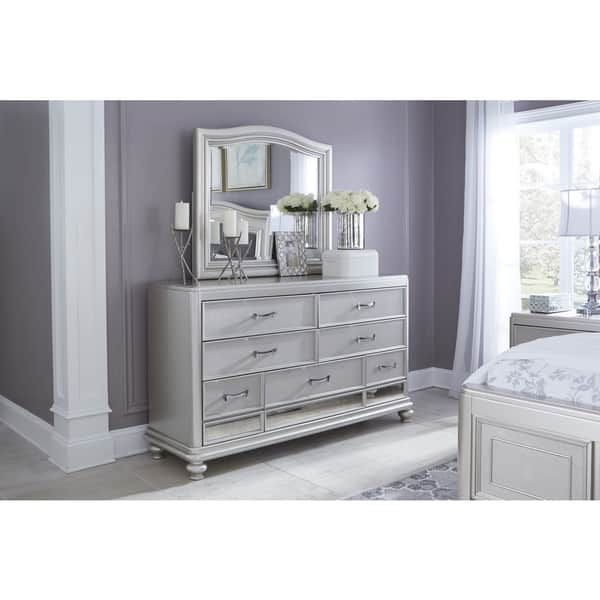 Signature Design By Ashley Coralayne Silver Bedroom Dresser With Mirror