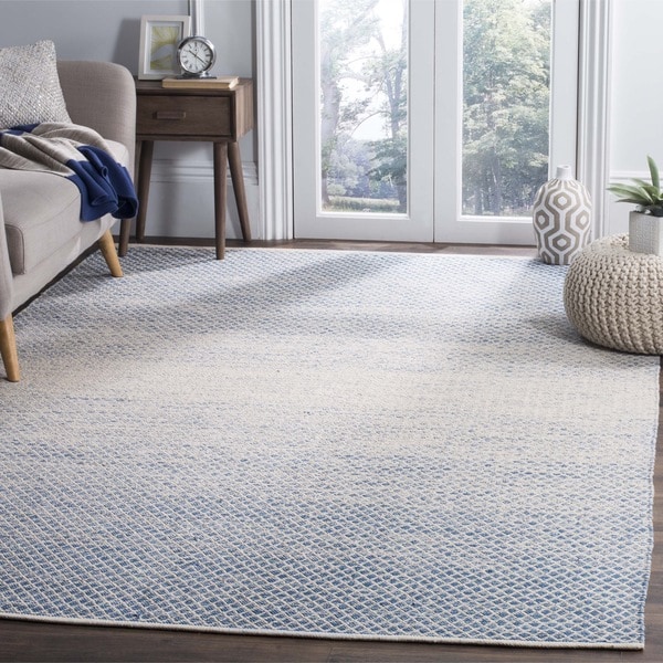 Safavieh Hand-Woven Montauk Blue/ Ivory Cotton Rug - 8' x 10'